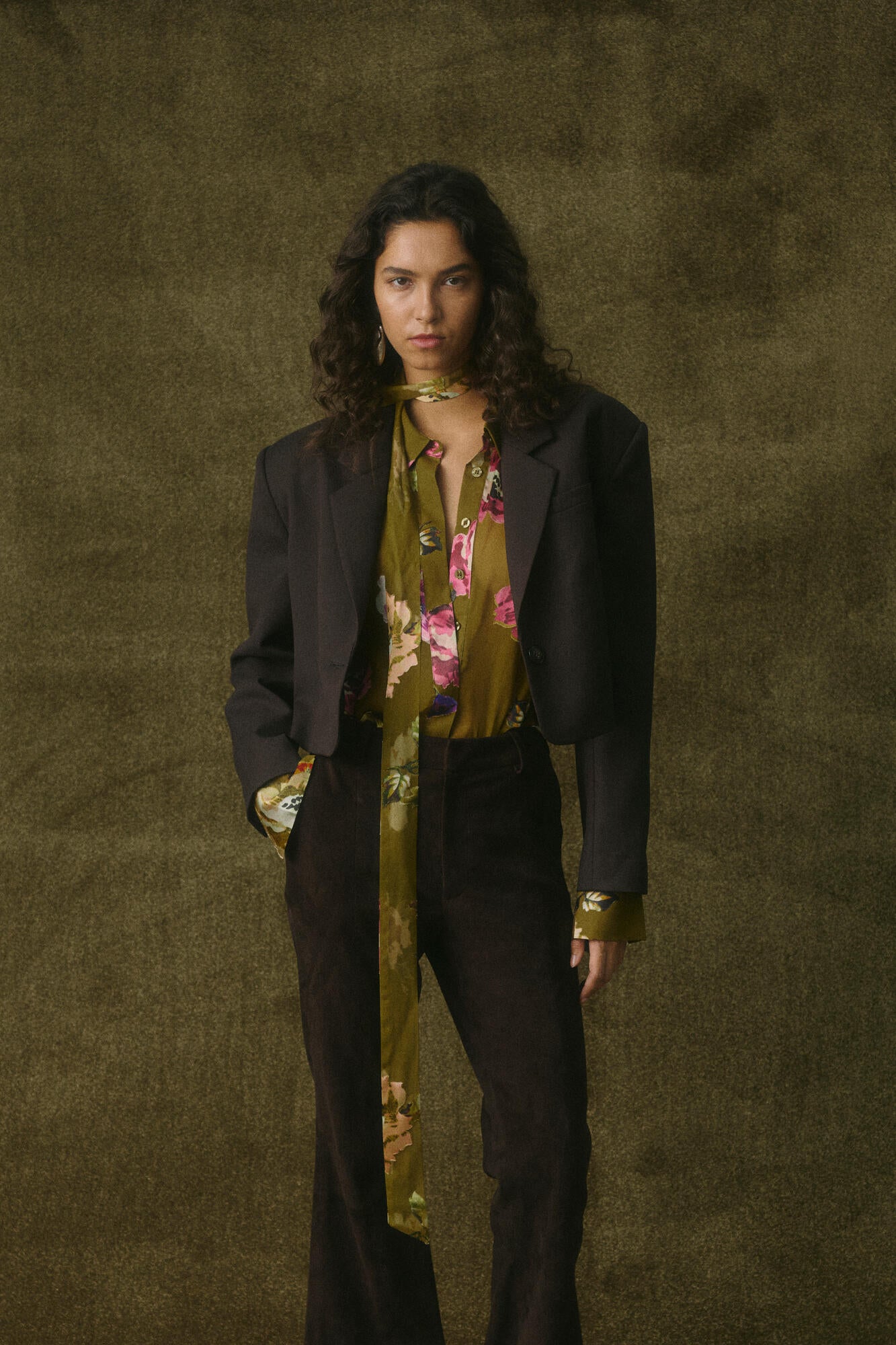 GZdarcia P skjorte - Olive Green flower